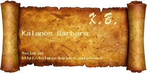 Kalapos Barbara névjegykártya