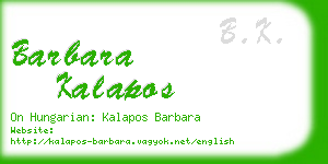 barbara kalapos business card